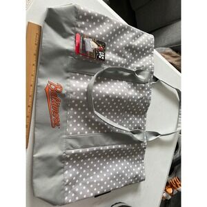 Logo Brands Baltimore Dot Tote Bag Gray Polka Dot Canvas Shoulder Bag NWT